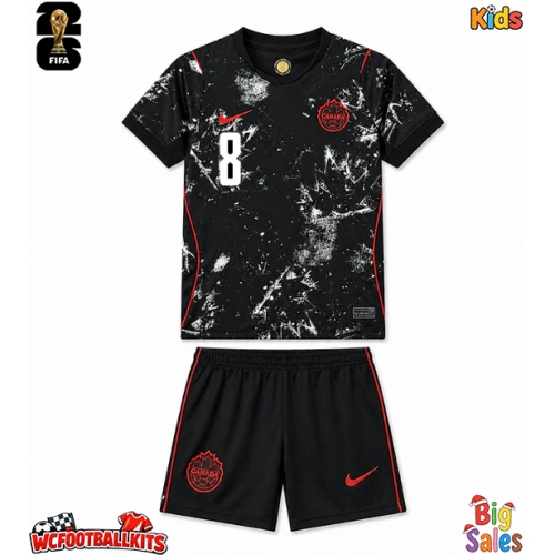 Canada Ismael Kone #8 Replica Away Stadium Kit for Kids World Cup 2026 Short Sleeve (+ pants)